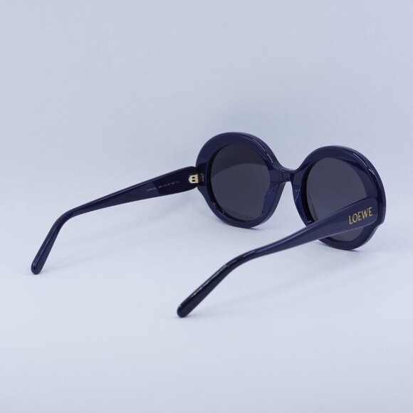 Loewe LW40135I 90A Sunglasses Shiny Blue Round Frame, Smoke Lenses - Picture 7 of 12